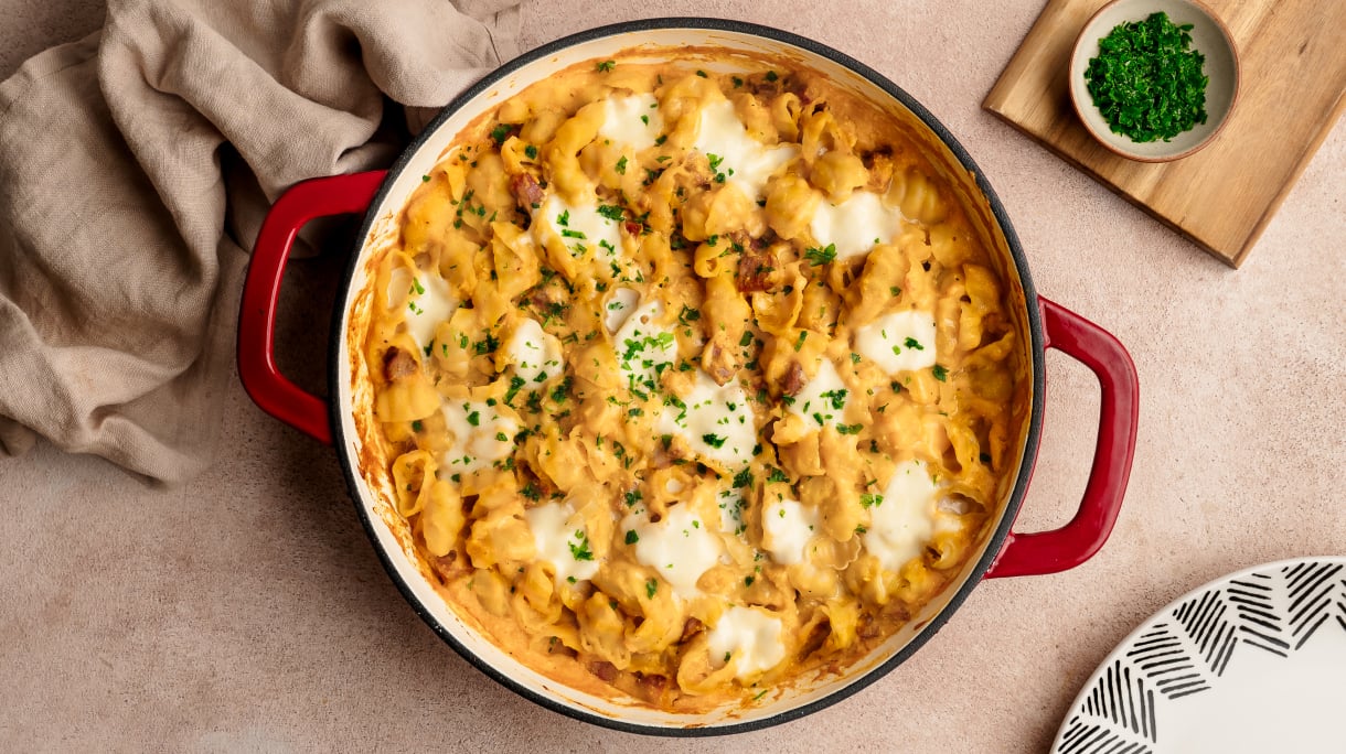 Pumpkin & Cheese Pasta Bake
