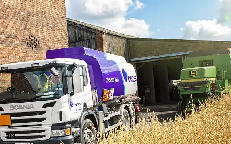 Certas Energy truck visiting local farm