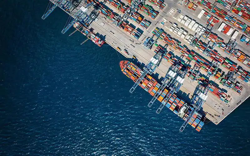 Arial view of a port