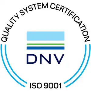 Quality System Certification ISO 9001 logo.